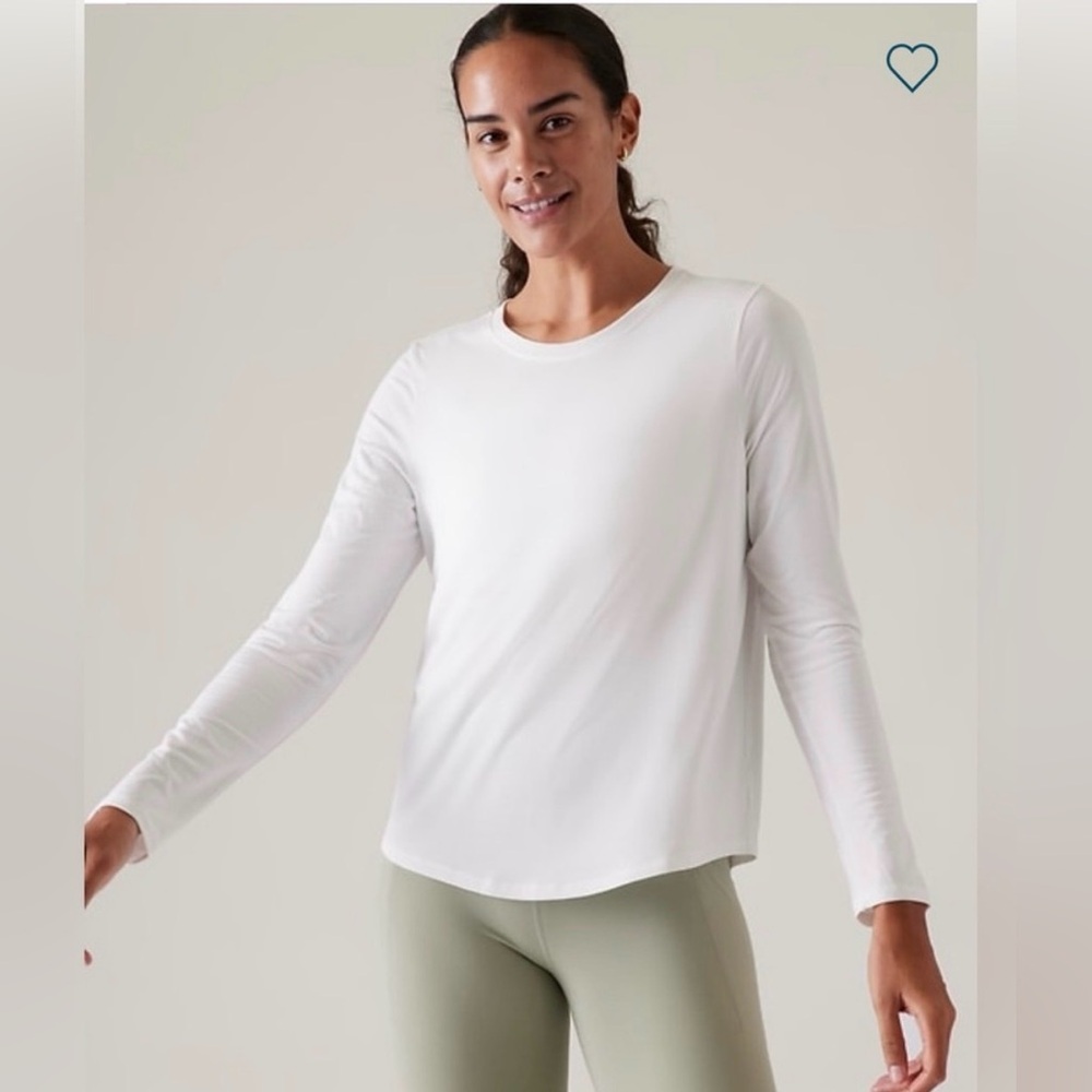 Athleta White Long Sleeve Tee